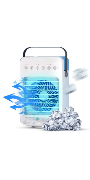 TundraFreeze portable air cooler with ice